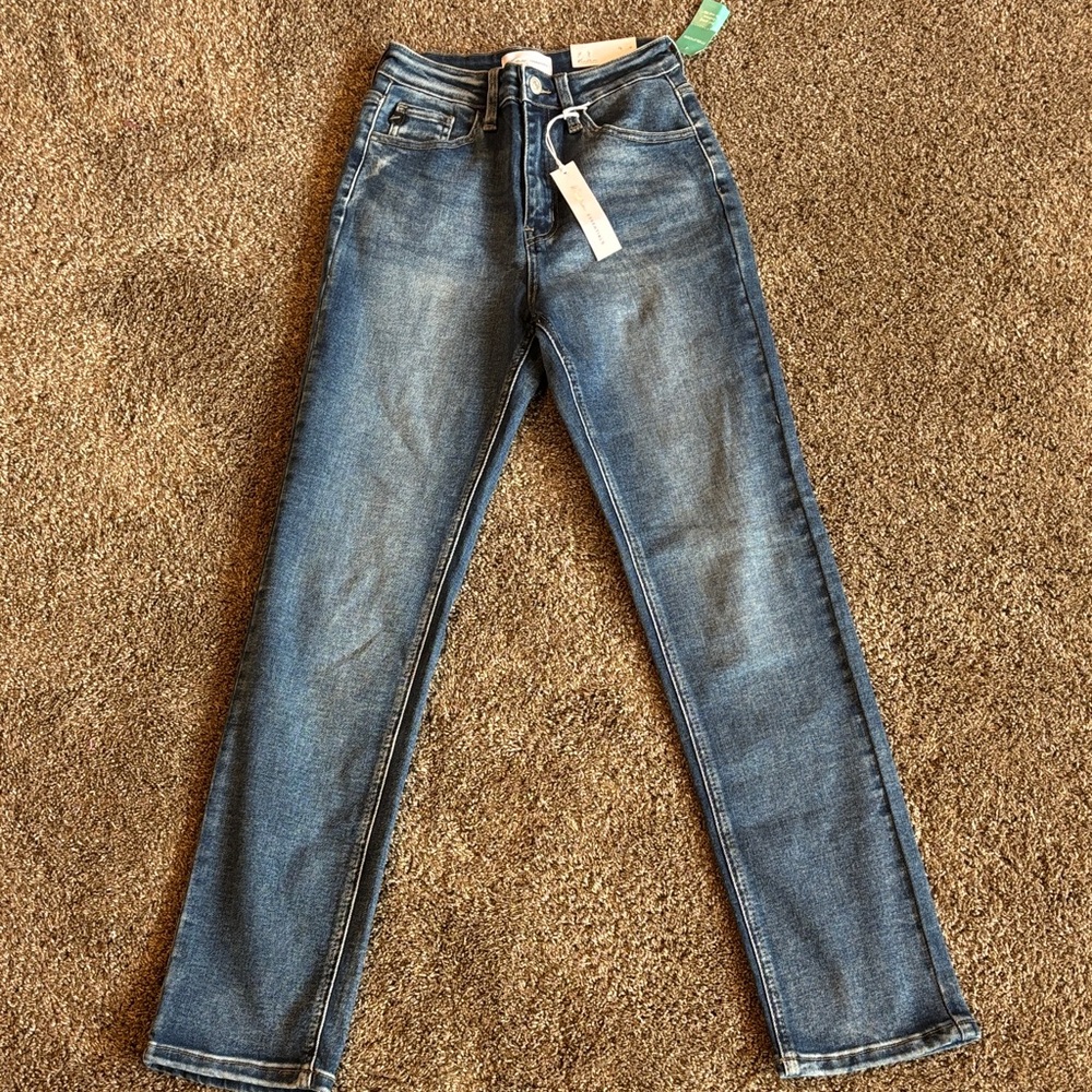 KanCan Dark Blue Straight Leg Women's Jeans